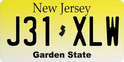 NJ license plate J31XLW