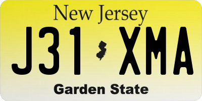 NJ license plate J31XMA
