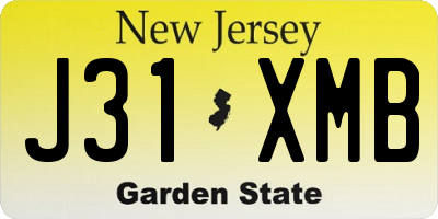 NJ license plate J31XMB