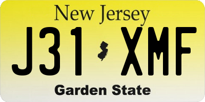 NJ license plate J31XMF
