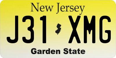 NJ license plate J31XMG