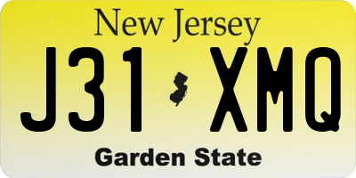 NJ license plate J31XMQ