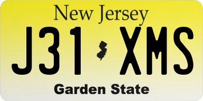 NJ license plate J31XMS