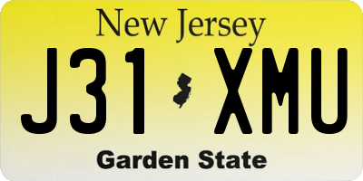 NJ license plate J31XMU