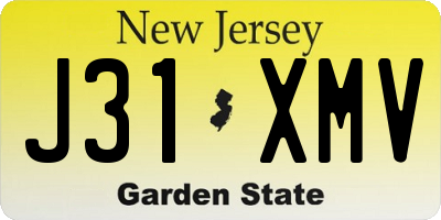 NJ license plate J31XMV