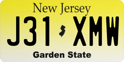 NJ license plate J31XMW