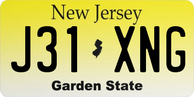 NJ license plate J31XNG