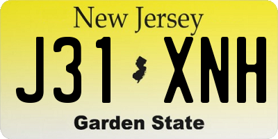 NJ license plate J31XNH