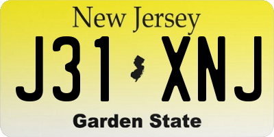 NJ license plate J31XNJ