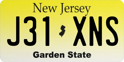 NJ license plate J31XNS
