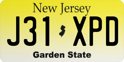 NJ license plate J31XPD