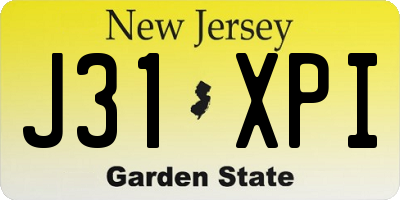 NJ license plate J31XPI