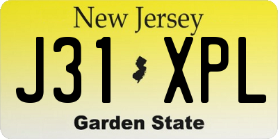 NJ license plate J31XPL