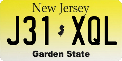 NJ license plate J31XQL