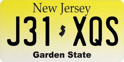 NJ license plate J31XQS