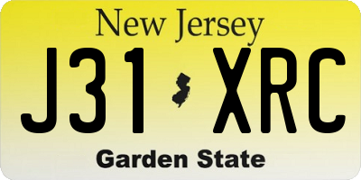 NJ license plate J31XRC