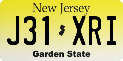NJ license plate J31XRI