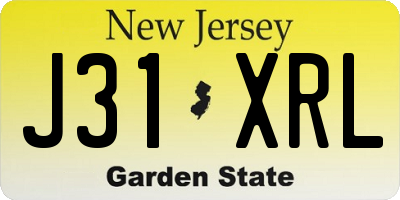 NJ license plate J31XRL