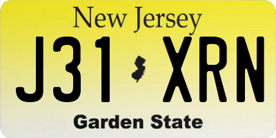 NJ license plate J31XRN