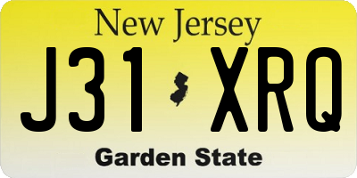 NJ license plate J31XRQ