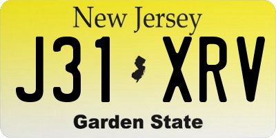 NJ license plate J31XRV