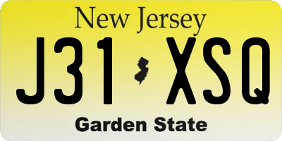 NJ license plate J31XSQ