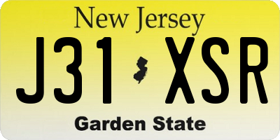 NJ license plate J31XSR