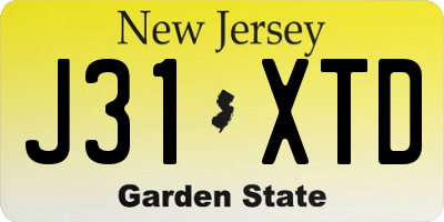 NJ license plate J31XTD