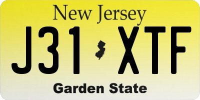 NJ license plate J31XTF