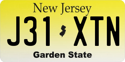 NJ license plate J31XTN