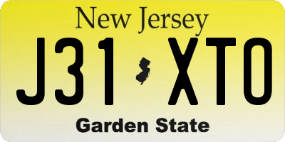 NJ license plate J31XTO