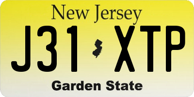 NJ license plate J31XTP