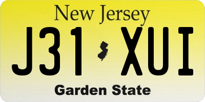 NJ license plate J31XUI