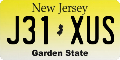 NJ license plate J31XUS