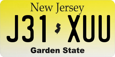 NJ license plate J31XUU