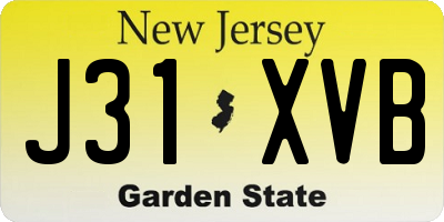 NJ license plate J31XVB