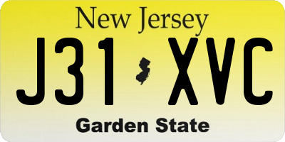 NJ license plate J31XVC