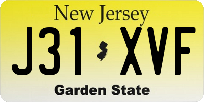 NJ license plate J31XVF