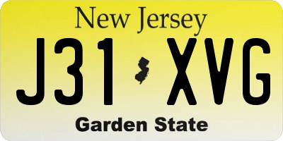 NJ license plate J31XVG