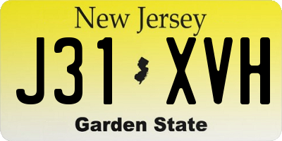 NJ license plate J31XVH