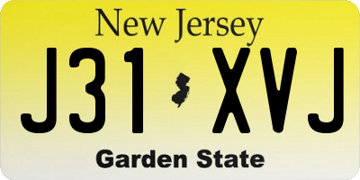 NJ license plate J31XVJ