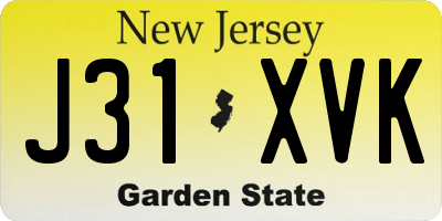 NJ license plate J31XVK