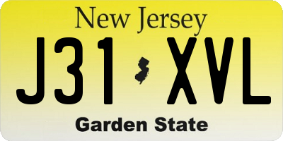 NJ license plate J31XVL