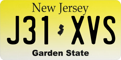 NJ license plate J31XVS