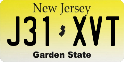 NJ license plate J31XVT