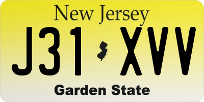 NJ license plate J31XVV