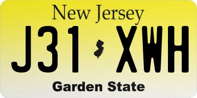 NJ license plate J31XWH