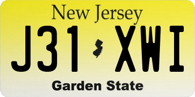 NJ license plate J31XWI