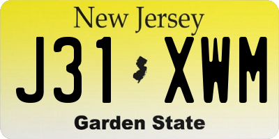 NJ license plate J31XWM
