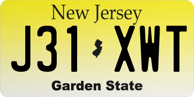 NJ license plate J31XWT